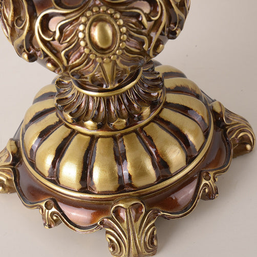 Traditional European Resin Polyester Fabric 1-Light Table Lamp For Bedroom