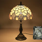 Tiffany Retro Lotus Resin Base Stained Glass 1-Light Table Lamp