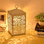 Vintage Metal Hollow Square Lanterns 2-Light Melting Wax Table Lamp
