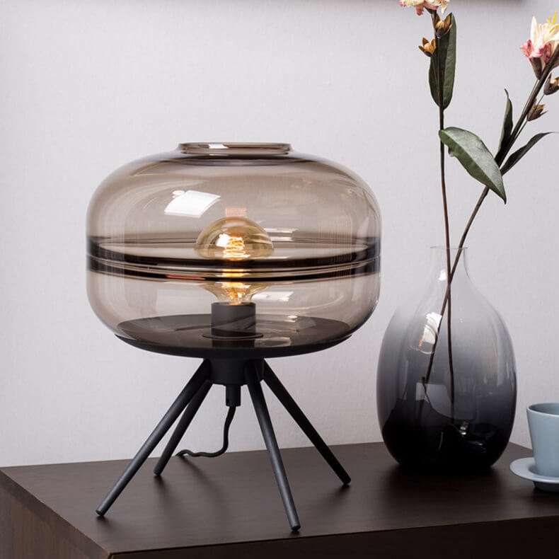 Nordic Clear Glass 1-Light Tripod Table Lamps