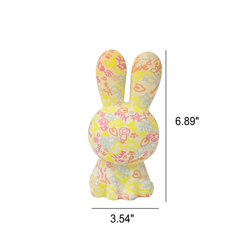 Creative Painted 3D Printed Rainbow Rabbit LED Night Light Table Lamp