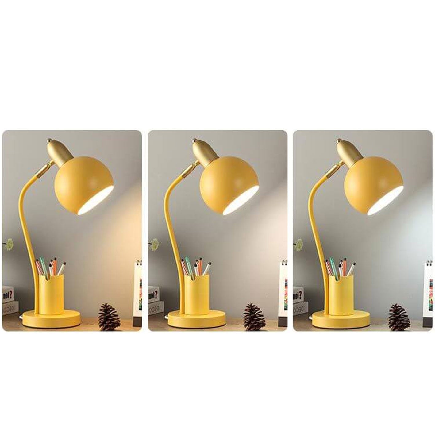 Simple Solid Color Student With Pen Barrel 1-Light Table Lamp