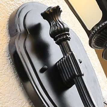Traditional Vintage Round Aluminum Cylinder 1-Light Outdoor Wall Light For Garden