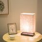 Modern Simplicity Rectangular Linen Black Wood Base 1-Light Table Lamp
