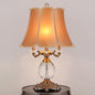 Modern Luxury Fabric Shade Candle Crystal Base 3/4 Light Table Lamp