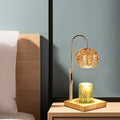 Modern Simplicity Wood Iron Glass Round Ball Square Base 1-Light Dimmable Melting Wax Table Lamp For Bedside