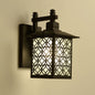 Traditional Chinese Rectangle Galvanized Sheet Zinc Alloy 1-Light Wall Sconce Lamp For Outdoor Patio