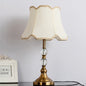 Modern Luxury Round Trapezoidal Iron Crystal Fabric 1-Light Table Lamp For Bedroom