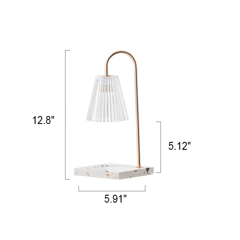 Minimalist Terrazzo Glass Shade 1-Light Melting Wax Table Lamp