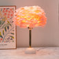Modern Art Deco Feather Iron Round Shade Gold Pole 1-Light Table Lamp for Bedroom
