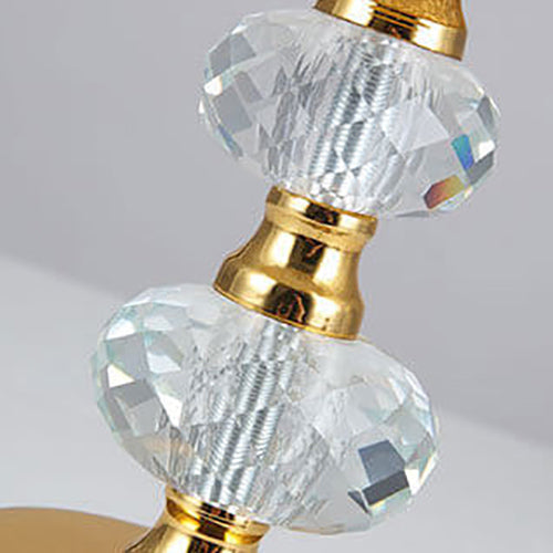 Retro Luxury Fabric Crystal Base LED Table Lamp