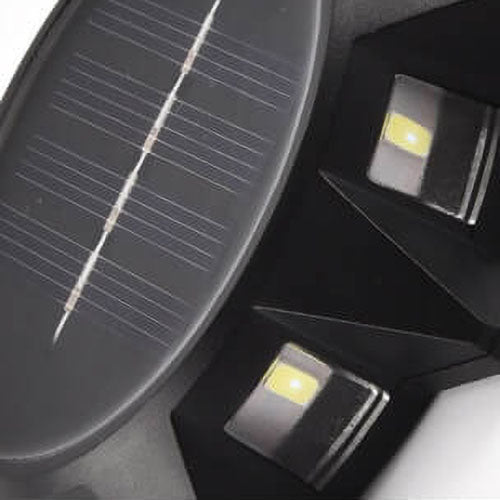 Modern Minimalist Outdoor Solar Octagonal Round ABS LED Wall Sconce Lamp for Garden