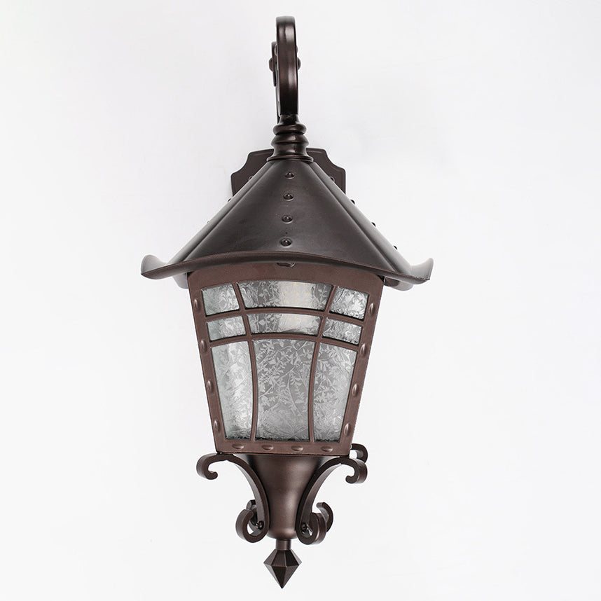 Traditional European Waterproof Aluminum Glass Cone Cylinder 1-Light Wall Sconce Lamp For Outdoor Patio
