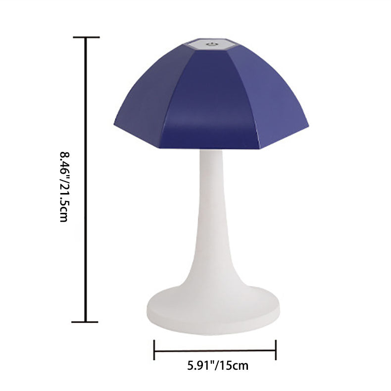 Contemporary Creative Iron Mushroom PC LED USB Charging Table Lamp For Bedroom