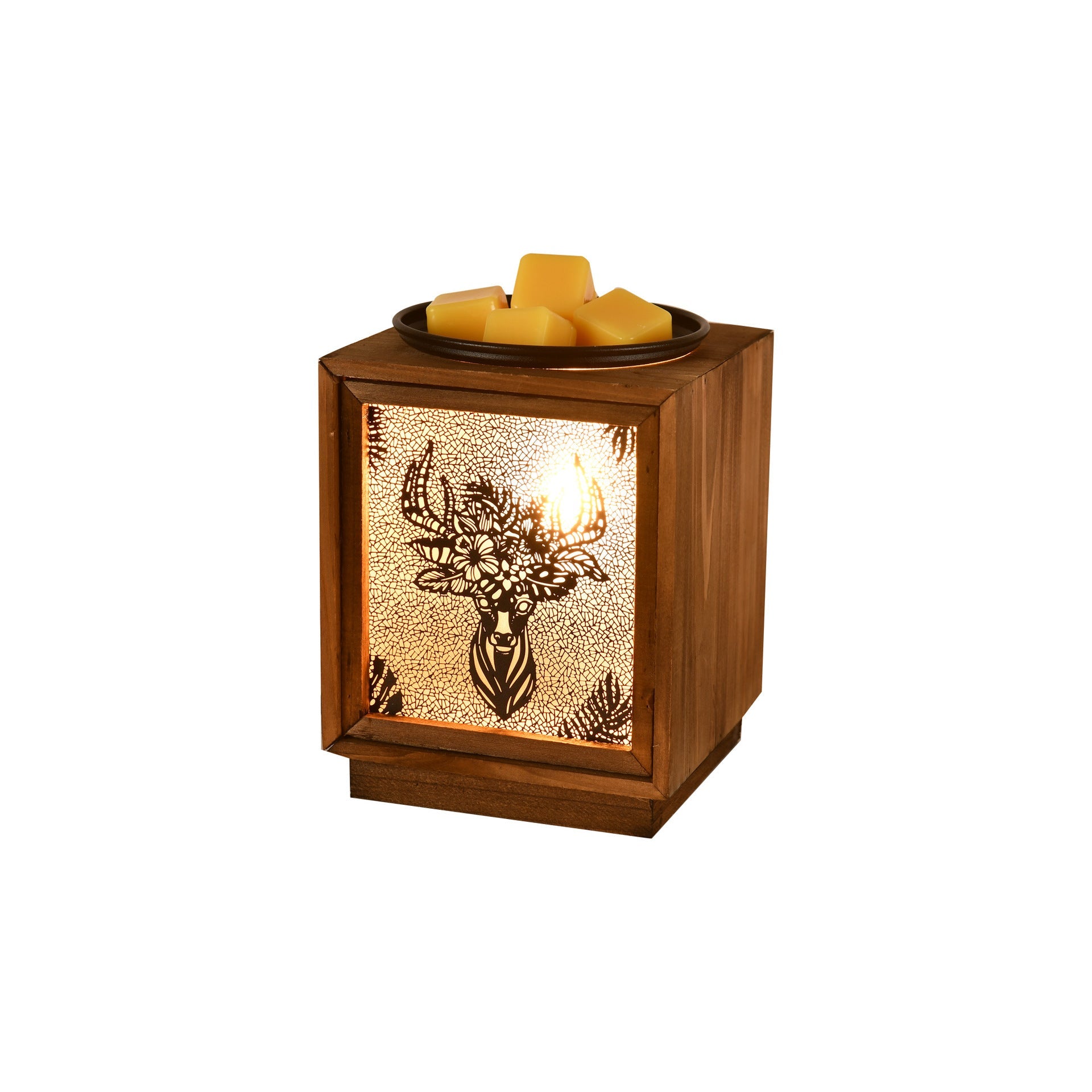 Nordic Creative Wood Square 1-Light Melting Wax Table Lamp