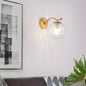 Luxury Iron Bracket Spherical Glass Lampshade 1-Light Wall Sconce Lamp