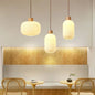 Japanese Wood & Glass Jar Chandelier