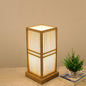 Japanese Style Wooden 1-Light Square Shaped Table Lamps