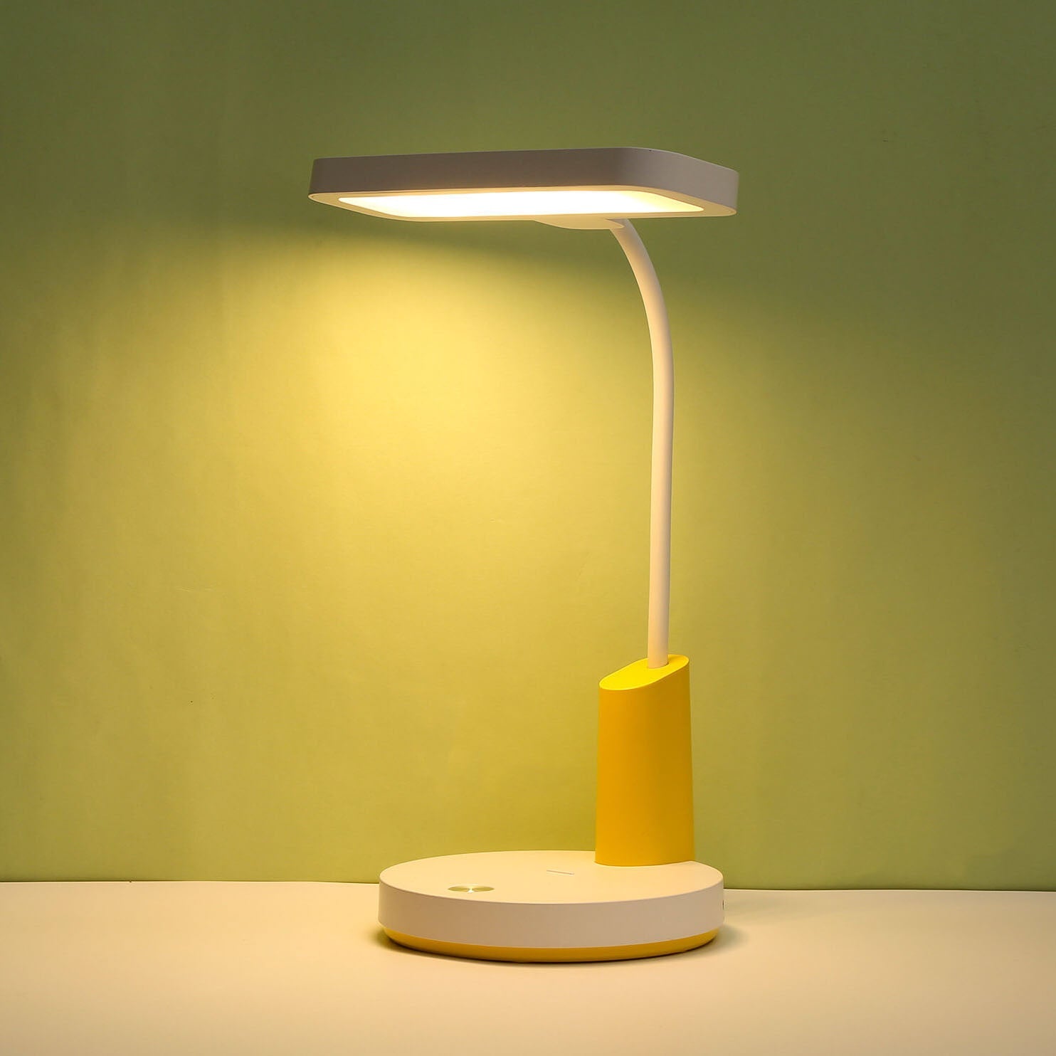 Simple Long Shade Round Base Touch Charging LED Desk Lamp