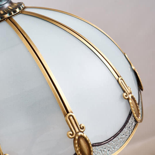 Traditional European Stained Glass Swan Base Copper 2-Light Table Lamp for Bedroom Home Office