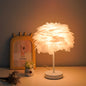 Contemporary Creative Iron Feather USB LED Table Lamp For Bedroom