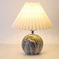 Vintage Pleated Fabric Lampshade Ceramic 1-Light Table Lamp