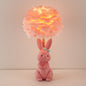 Modern Art Deco Rabbit Feather Orb Metal Goose Feather Glass 1-Light Table Lamp For Bedroom