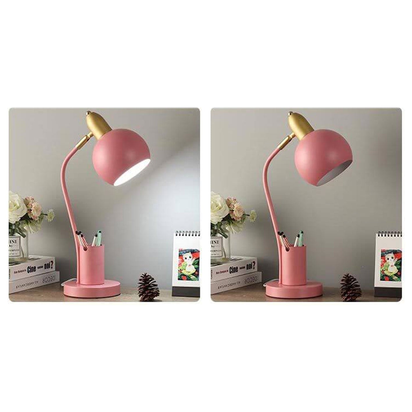 Simple Solid Color Student With Pen Barrel 1-Light Table Lamp