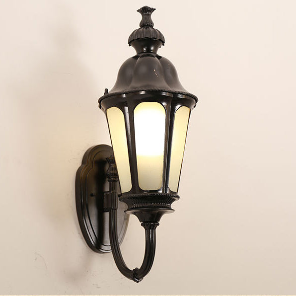 Traditional Vintage Round Aluminum Cylinder 1-Light Outdoor Wall Light For Garden