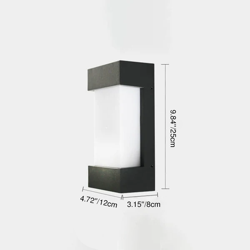 Modern Simple Square Acrylic Outdoor Waterproof LED Wall Sconce Lamp