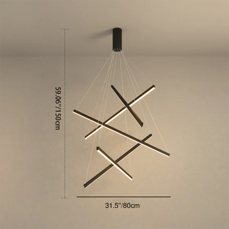 Scandinavian LED Linear Chandelier