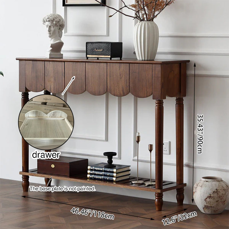 Mid-Century Wood Console Table