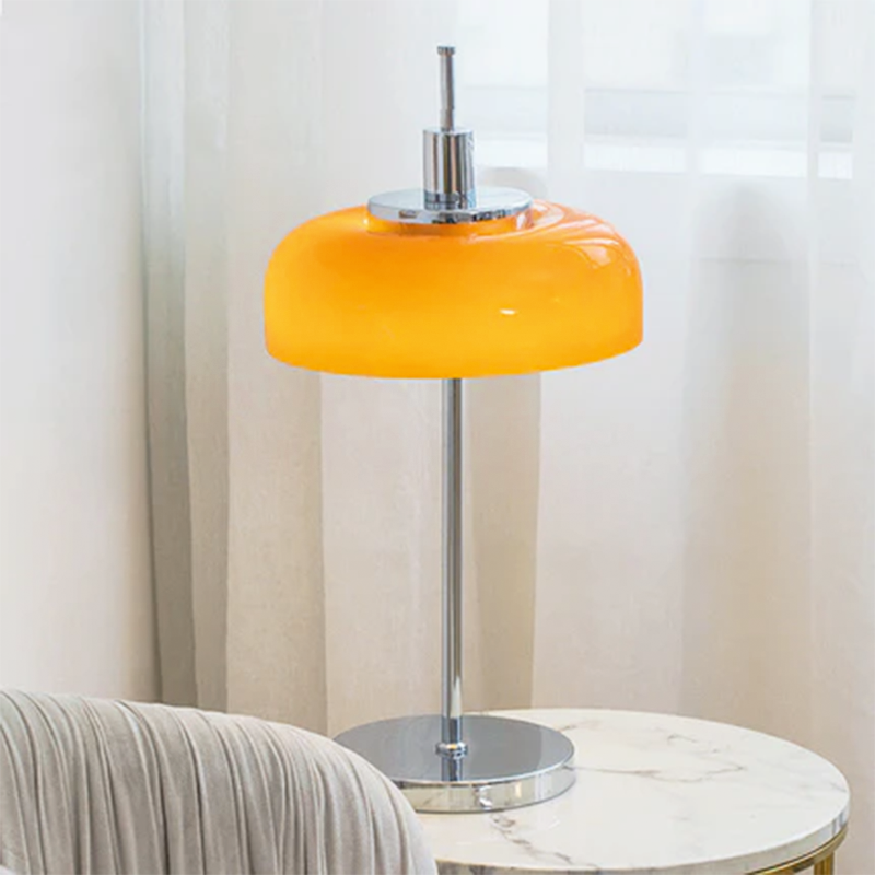 Nordic Vintage Orange Iron Glass 3-Light Table Lamp