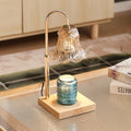 Modern Art Deco Floral Glass Metal Wood 1-Light Melting Wax Table Lamp For Bedroom