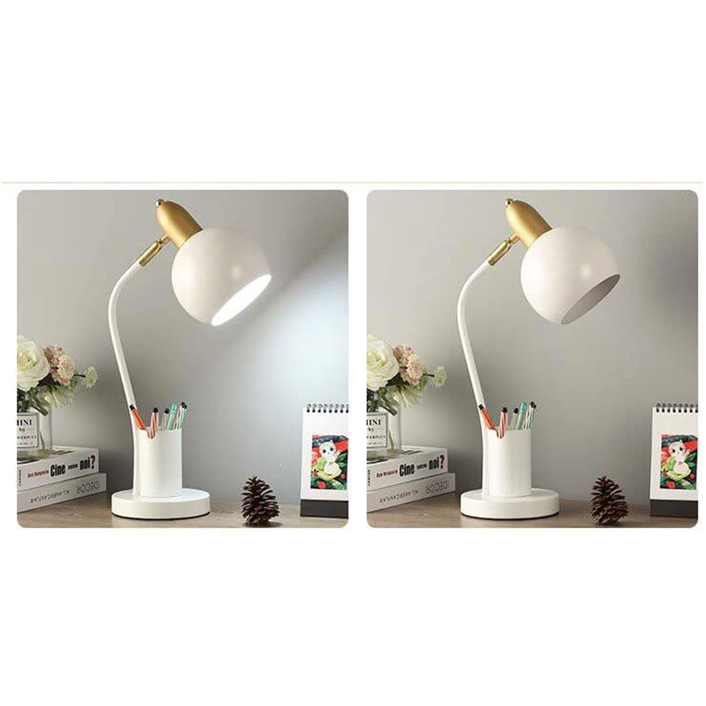 Simple Solid Color Student With Pen Barrel 1-Light Table Lamp