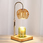 Modern Simplicity Wood Iron Glass Round Ball Square Base 1-Light Dimmable Melting Wax Table Lamp For Bedside