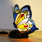 Vintage Tiffany Glass Butterfly Shape Night Light 1-Light Table Lamp