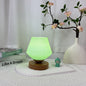 Contemporary Creative Wood Glass Tapered Ribbed Pattern 1-Light Table Lamp For Bedside