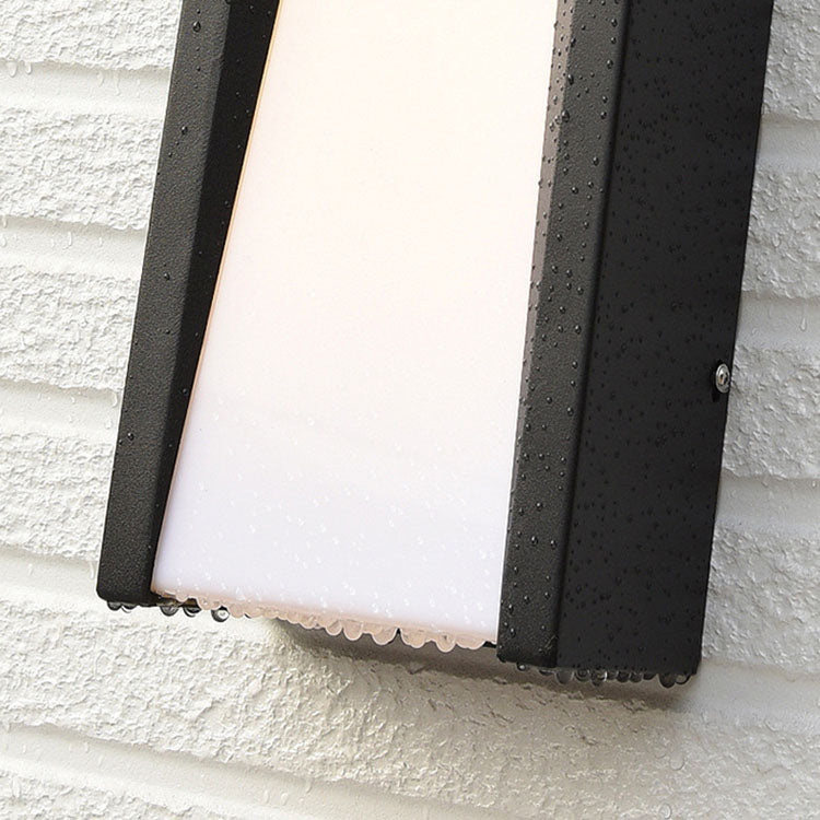 Contemporary Industrial Waterproof Stainless Steel Cuboid Acrylic Shade LED Wall Sconce Lamp For Outdoor Patio