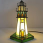 Tiffany Creative Tower Light Stained Glass 1-Light Table Lamp