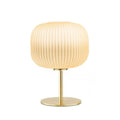 Nordic Light Luxury Milk White Stripes Glass Oval 1-Light Table Lamp