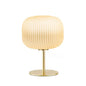 Nordic Light Luxury Milk White Stripes Glass Oval 1-Light Table Lamp
