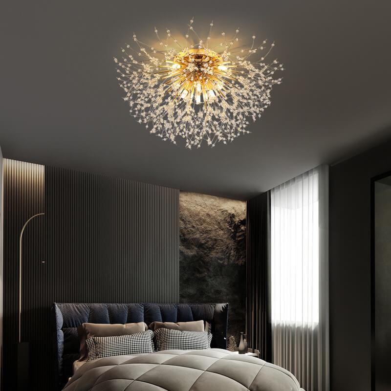 Dandelion Crystal Semi-Flush Ceiling Light