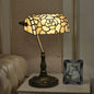 Vintage Tiffany Baroque Stained Glass 1-Light Zipper Switch Table Lamp