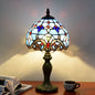 European Tiffany Blue Baroque Stained Glass 1-Light Table Lamp