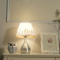 Simple Fabric Lampshade Silver Base 1-Light Table Lamp
