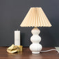 Retro Lattice Pleated Shade Ceramic 1-Light Table Lamp