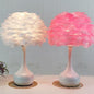 Modern Feather 1-Light Globe Teardrop Base Table Lamp