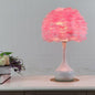Modern Feather 1-Light Globe Teardrop Base Table Lamp
