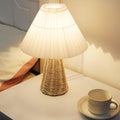 Vintage Pleated Fabric Tapered Base 1-Light Table Lamp